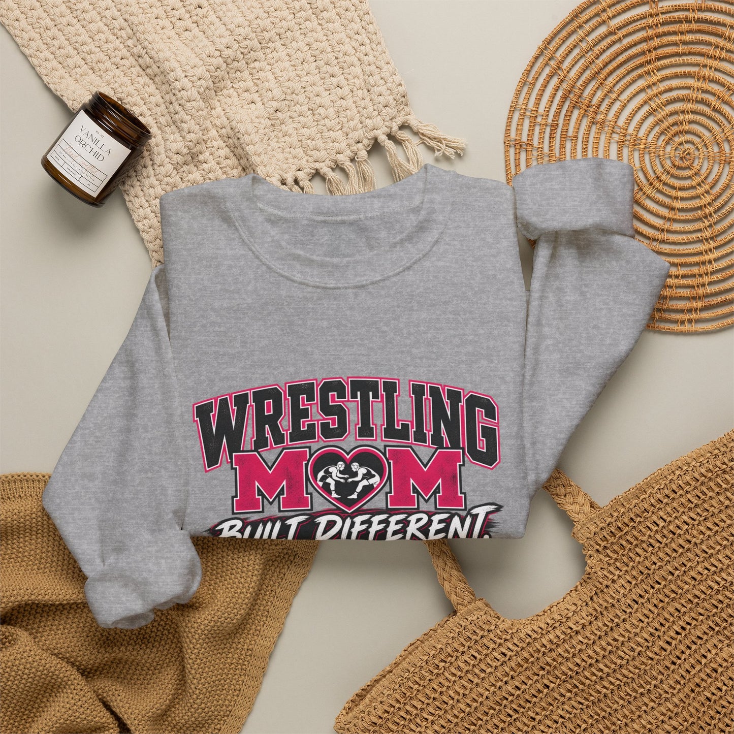 Wrestling Mom – Built Different Crewneck