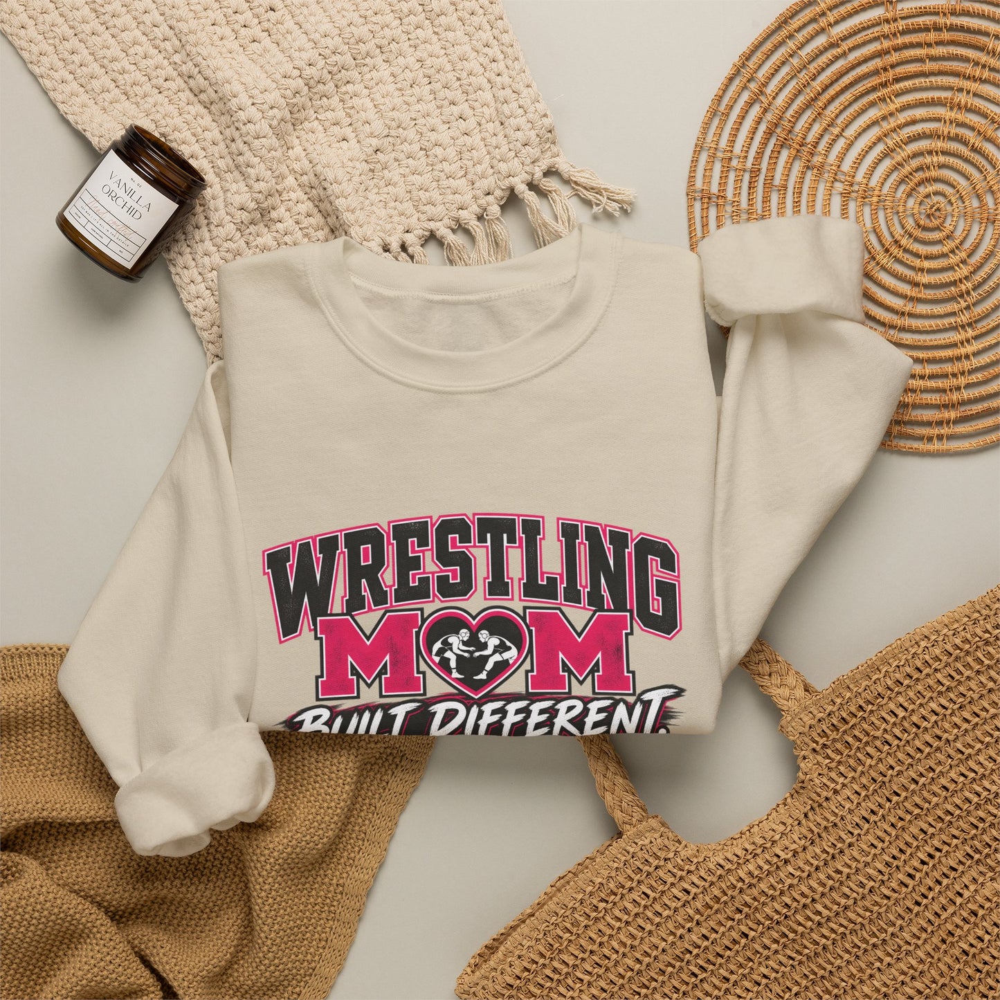 Wrestling Mom – Built Different Crewneck