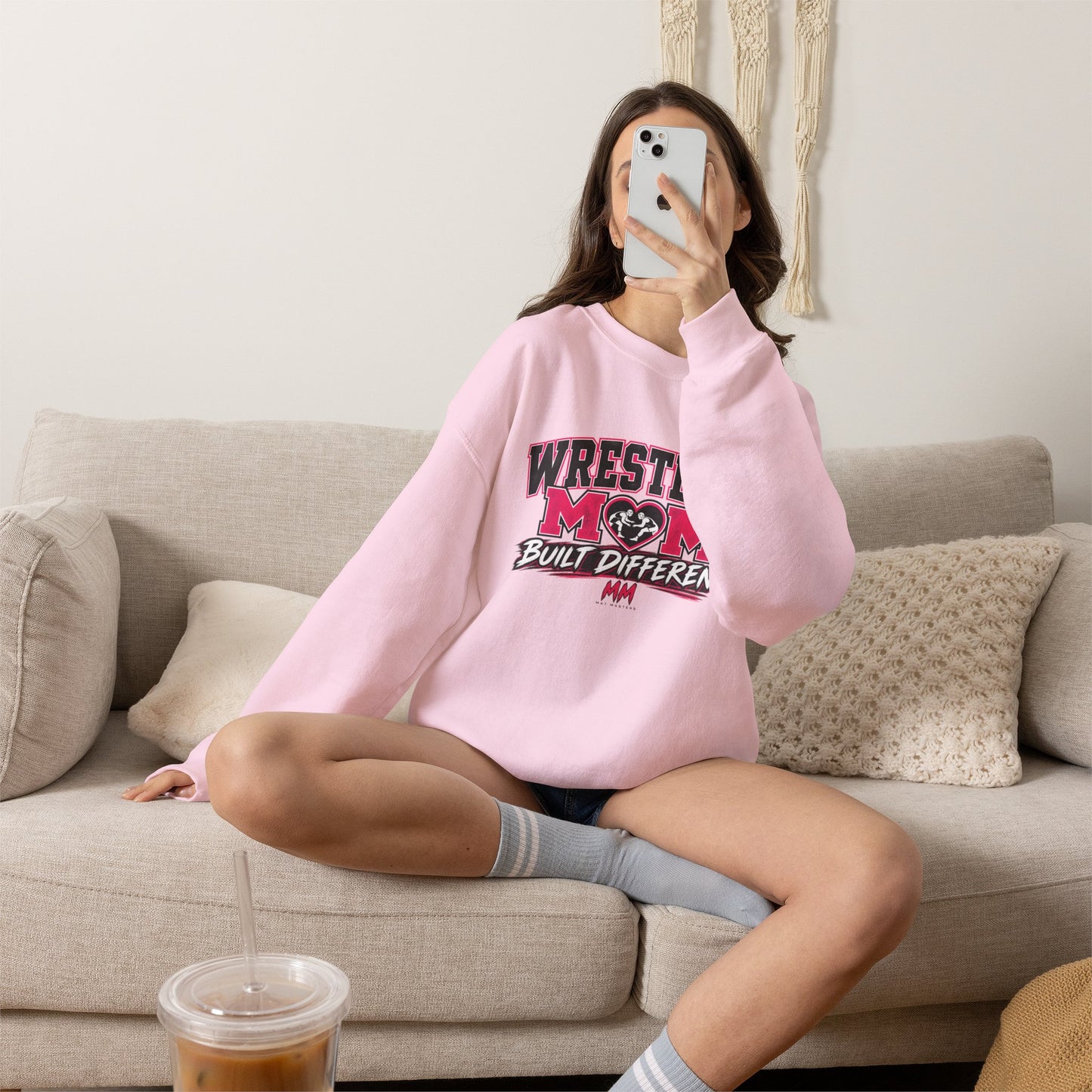 Wrestling Mom – Built Different Crewneck